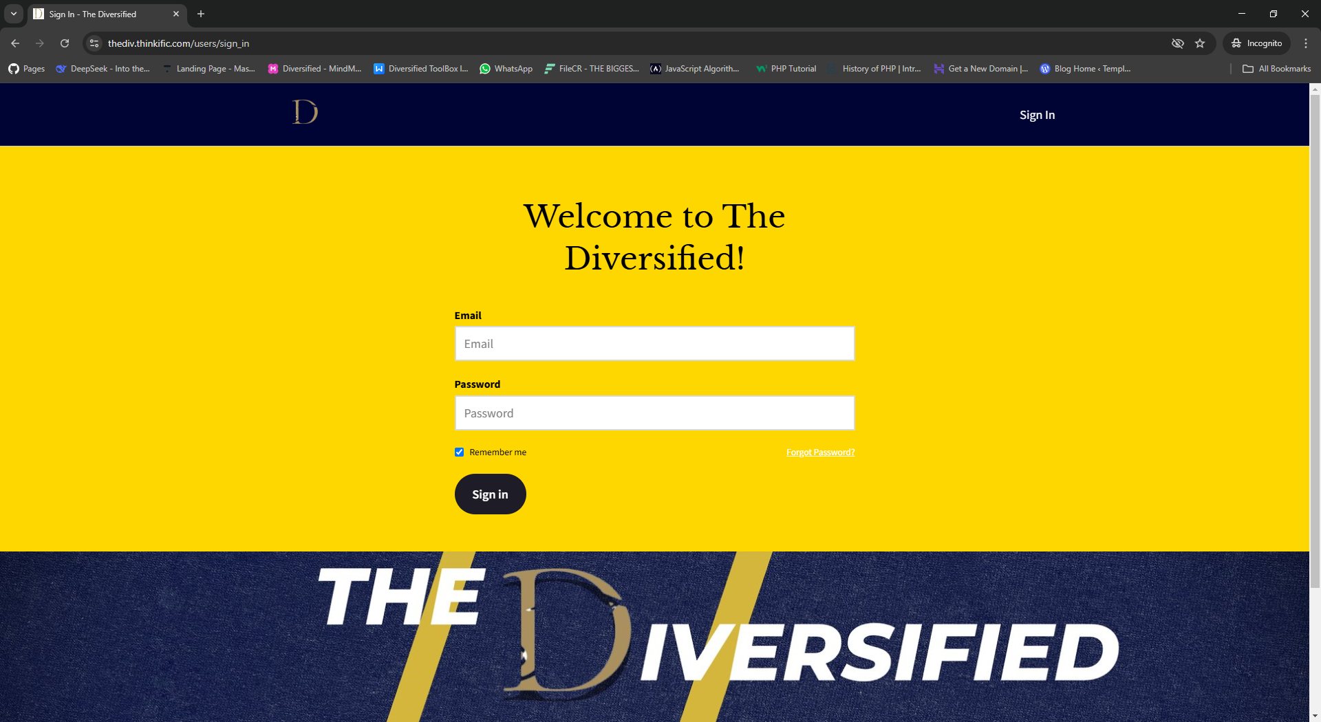 The Diversified website
                                            